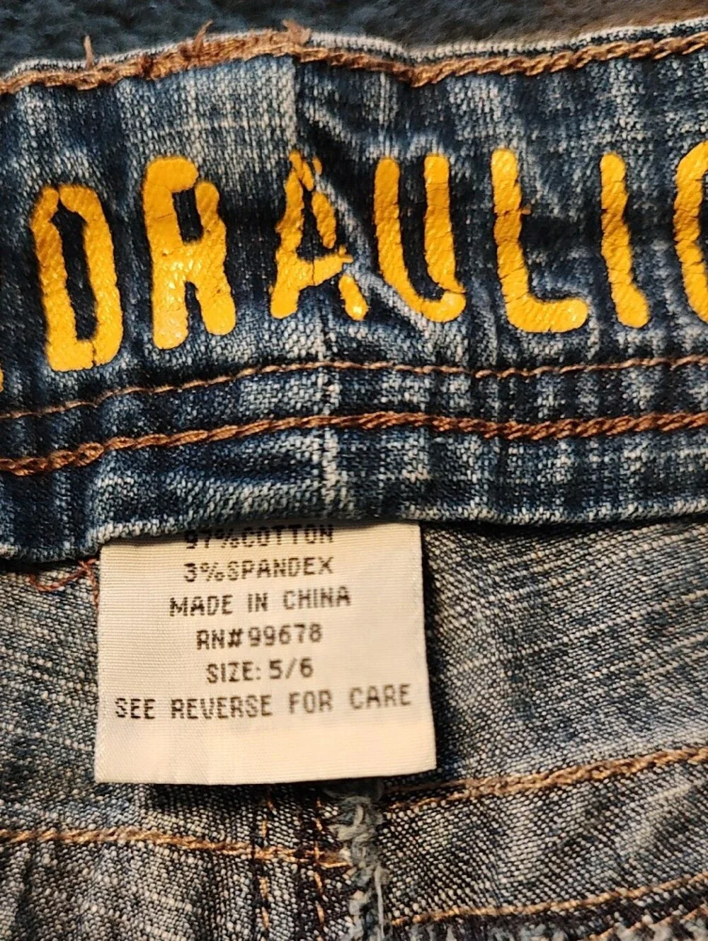 Hydraulic Distressed Blue Denim Shortie Shorts